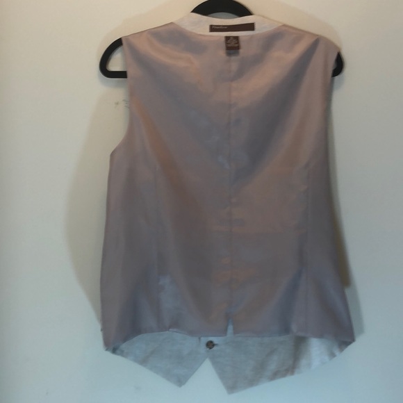 Perry Ellis Tan 4-Button 3-Pocket Fully-Lined Vest - Picture 7 of 8